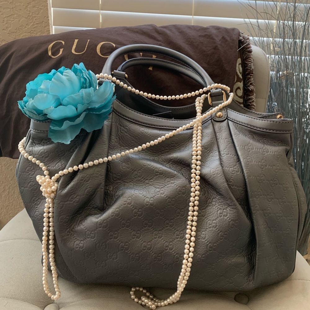 Gucci Sukey Large Guccissima Grey